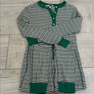 PINK Victoria's Secret Green and White Striped Pajama Set